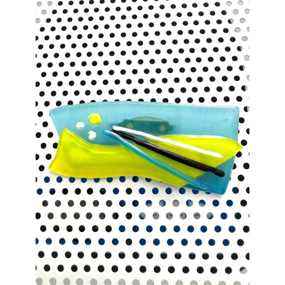 Vintage Handmade Glass Abstract Brooch Pin - Picture 1 of 4